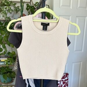 House of Harlow 1960 Ribbed Cream Tank Top